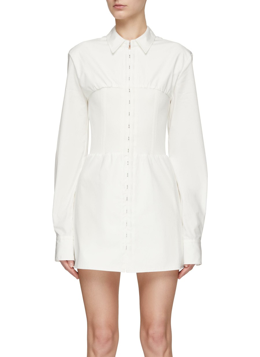 Clothing * | Dion Lee Discount Off-The-Shoulder Mini Shirt Dress