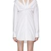 Clothing * | T By Alexander Wang Discount Halterneck Off Shoulder Fitted Shirtdress