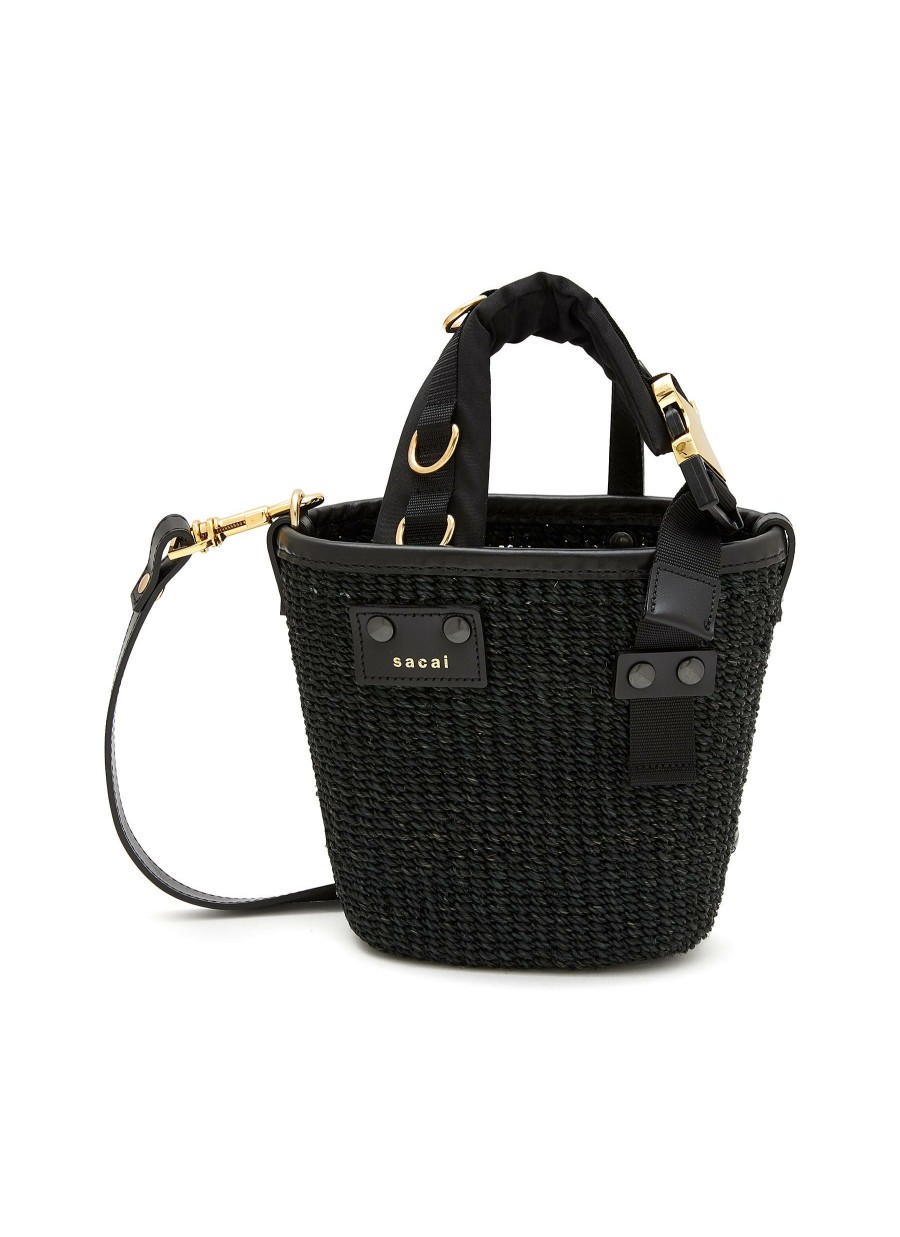 Bags * | Sacai Clearance Micro 'Hybrid Marche' Rattan Bucket Bag