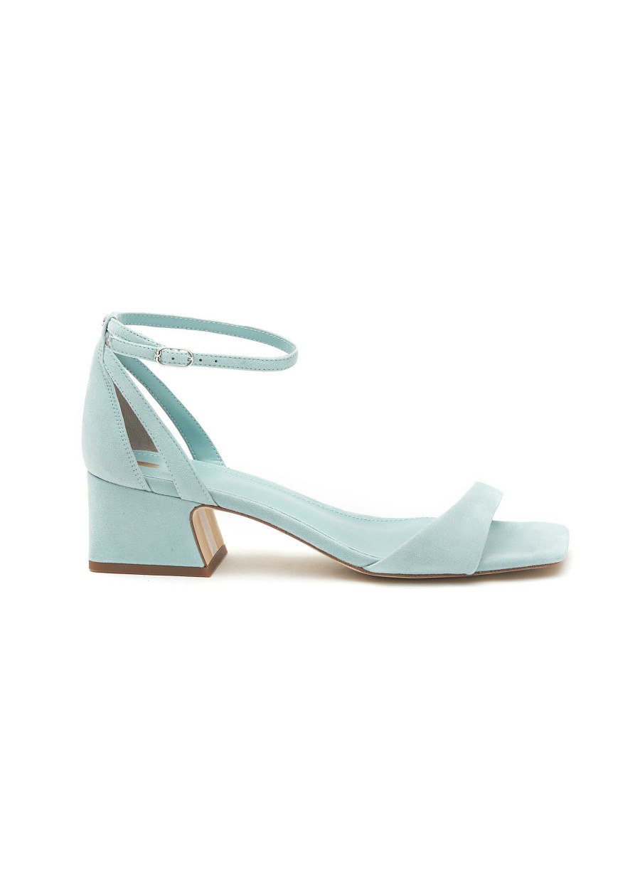 Shoes * | Sam Edelman Excellent Quality 'Wilson' 45 Single Band Square Toe Suede Block Heeled Sandals