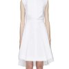 Clothing * | Alexander Mcqueen Fashion Sleeveless Bib Front Band Collar Flared Cotton Mini Dress