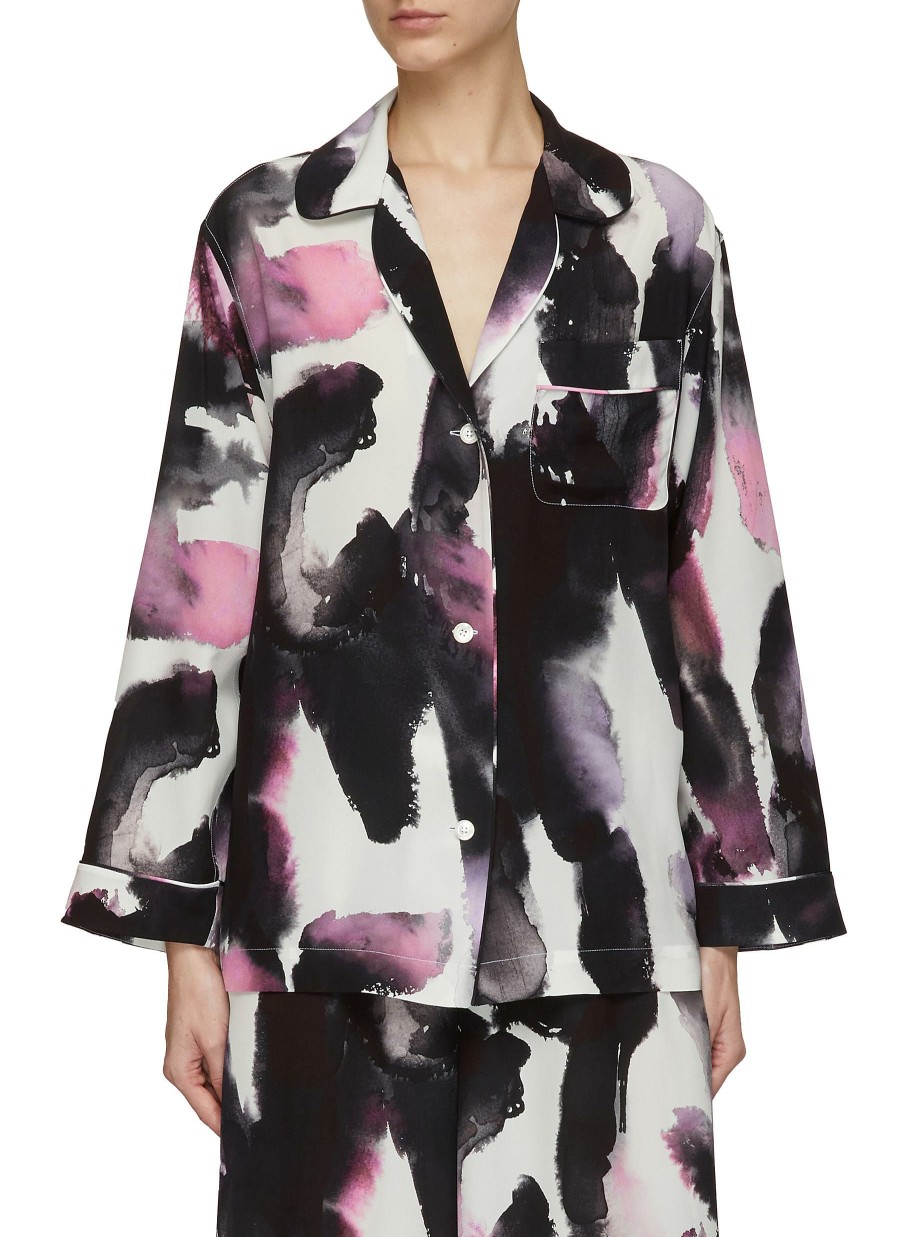 Clothing * | Alexander Mcqueen Quick Delivery Watercolour Brush Stroke Print Long Sleeve Blouse