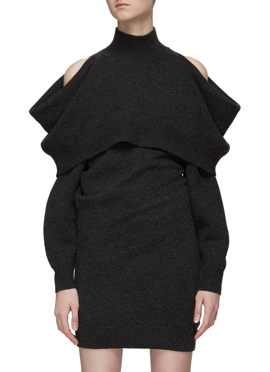 Clothing * | Alexander Wang Crazy Deals Inverted Torqued Turtleneck Dress