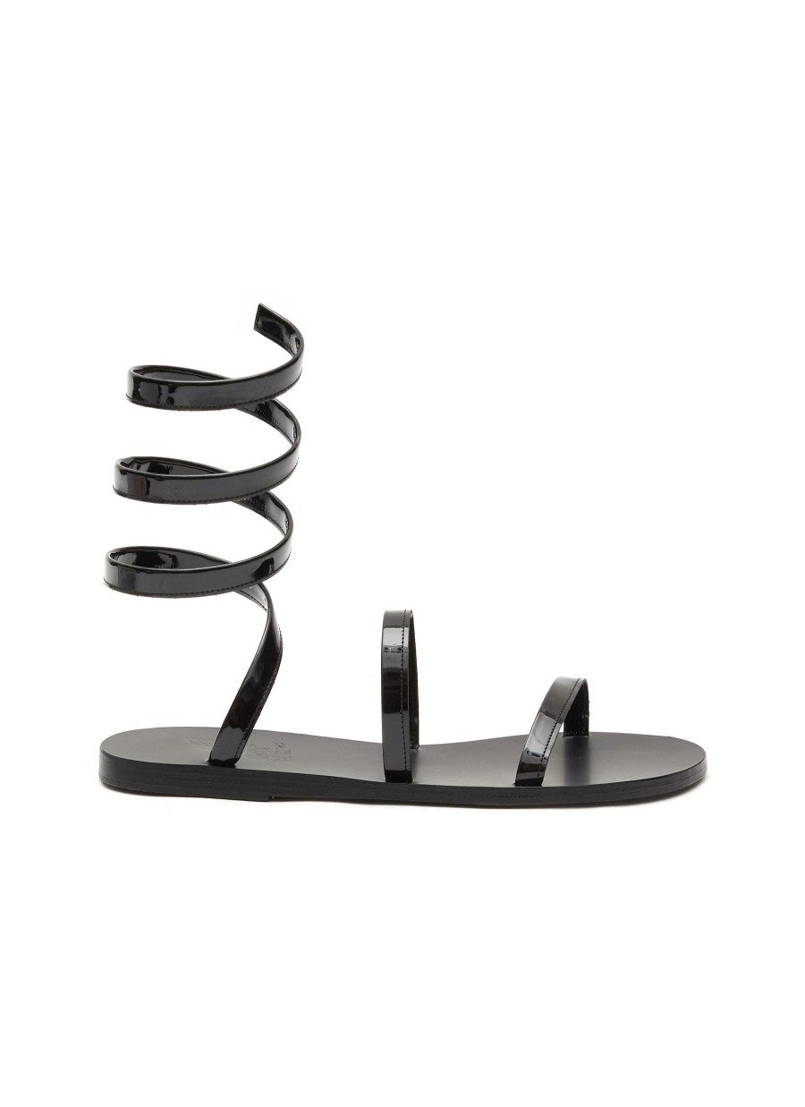 Shoes * | Ancient Greek Sandals Hot Sale 'Ofis' Coiled Ankle Strap Patent Leather Sandals