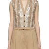 Clothing * | Brunello Cucinelli Shop Sequin Embellished Sleeveless Button Front Knit Vest