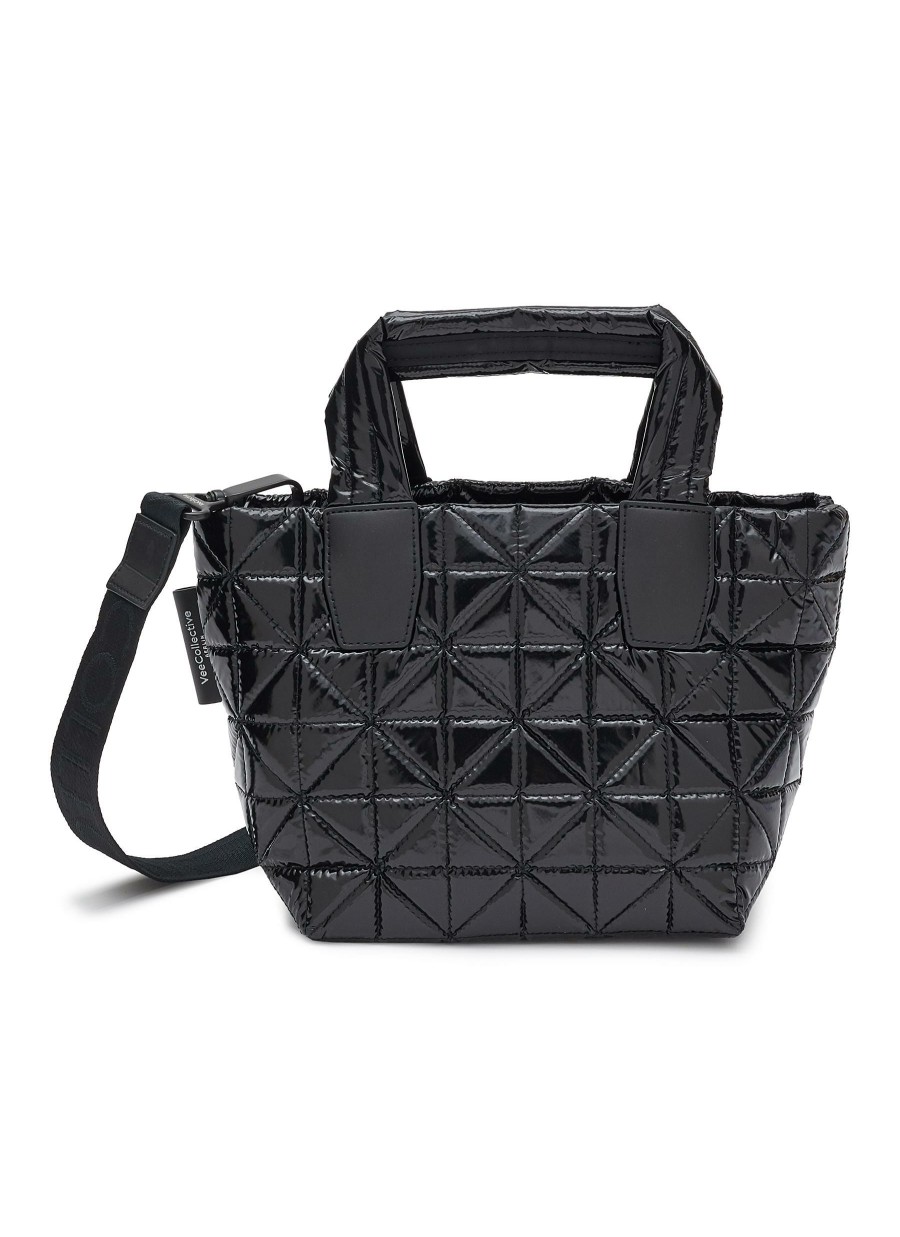 Bags * | Veecollective Excellent Quality Mini 'Vee' Quilted Glossy Nylon Tote Bag