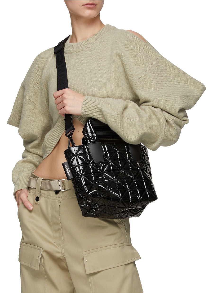 Bags * | Veecollective Excellent Quality Mini 'Vee' Quilted Glossy Nylon Tote Bag