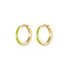 Accessories * | Eyem Discount 18K Gold Plated Sterling Silver Enamel Midi Hoop Earrings