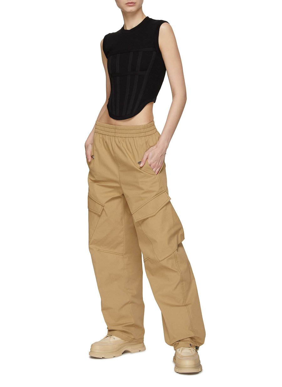 Clothing * | Dion Lee Excellent Quality Elasticated Waist Low Rise Latch Cargo Pants