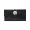 Bags * | Suzette Outlet Sale 'Henri' Medium Crystal Embellished Brooch Python Leather Clutch