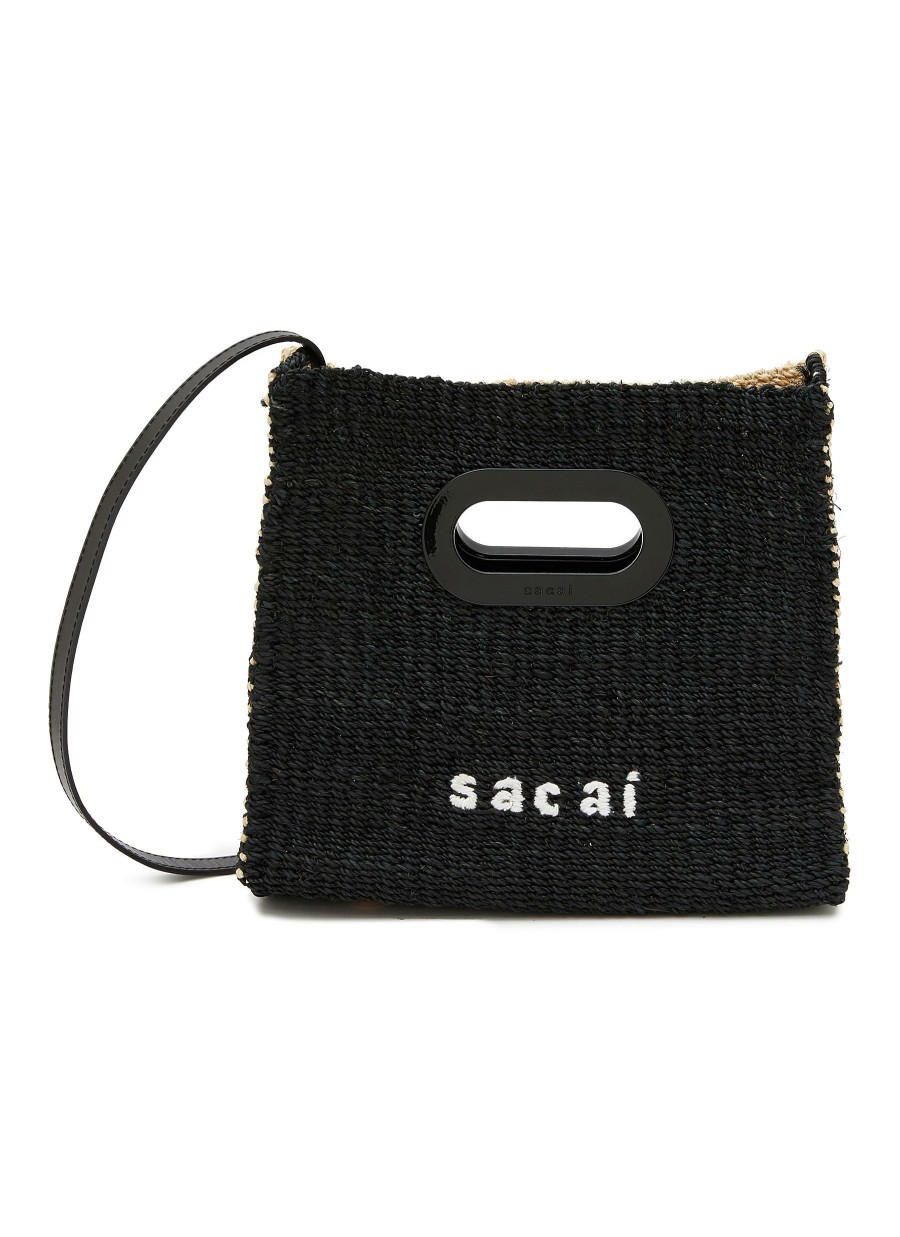 Bags * | Sacai Closeout Sale Small 'Abaka' Bicoloured Raffia Shopper Bag