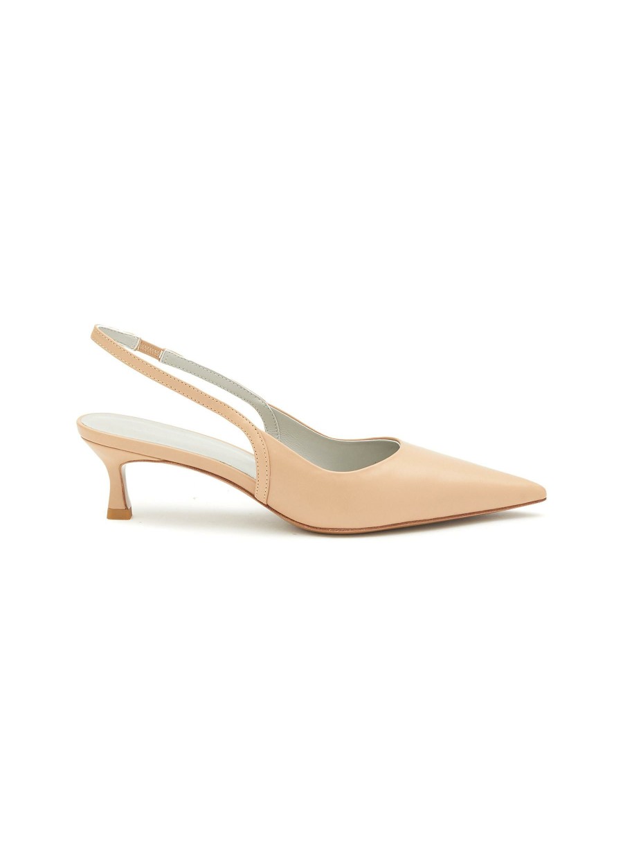 Shoes * | Equil Outlet Sale 'Lyon' 50 Leather Point Toe Slingback Pumps