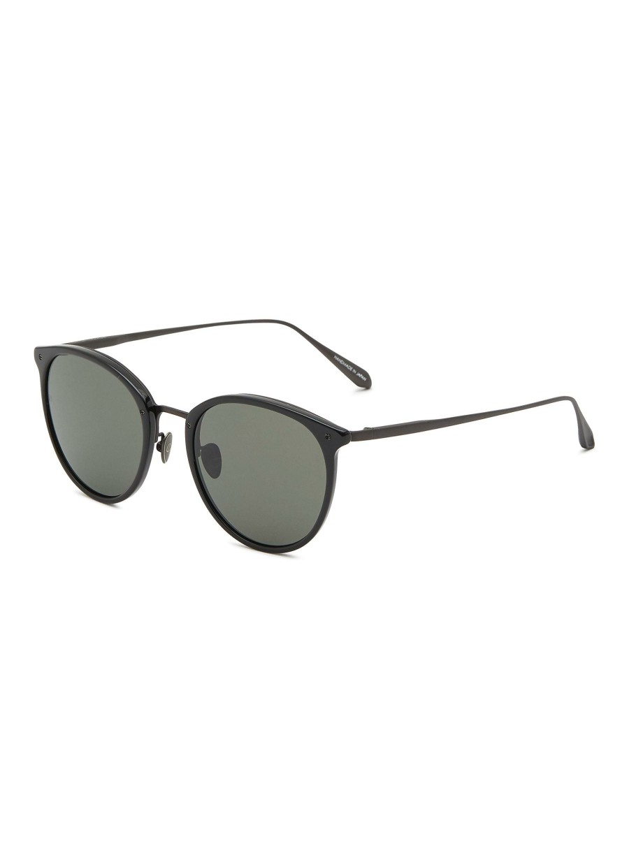 Accessories * | Linda Farrow Hot Sale 'Calthorpe' Acetate Horn-Rimmed Frame Grey Lens Sunglasses