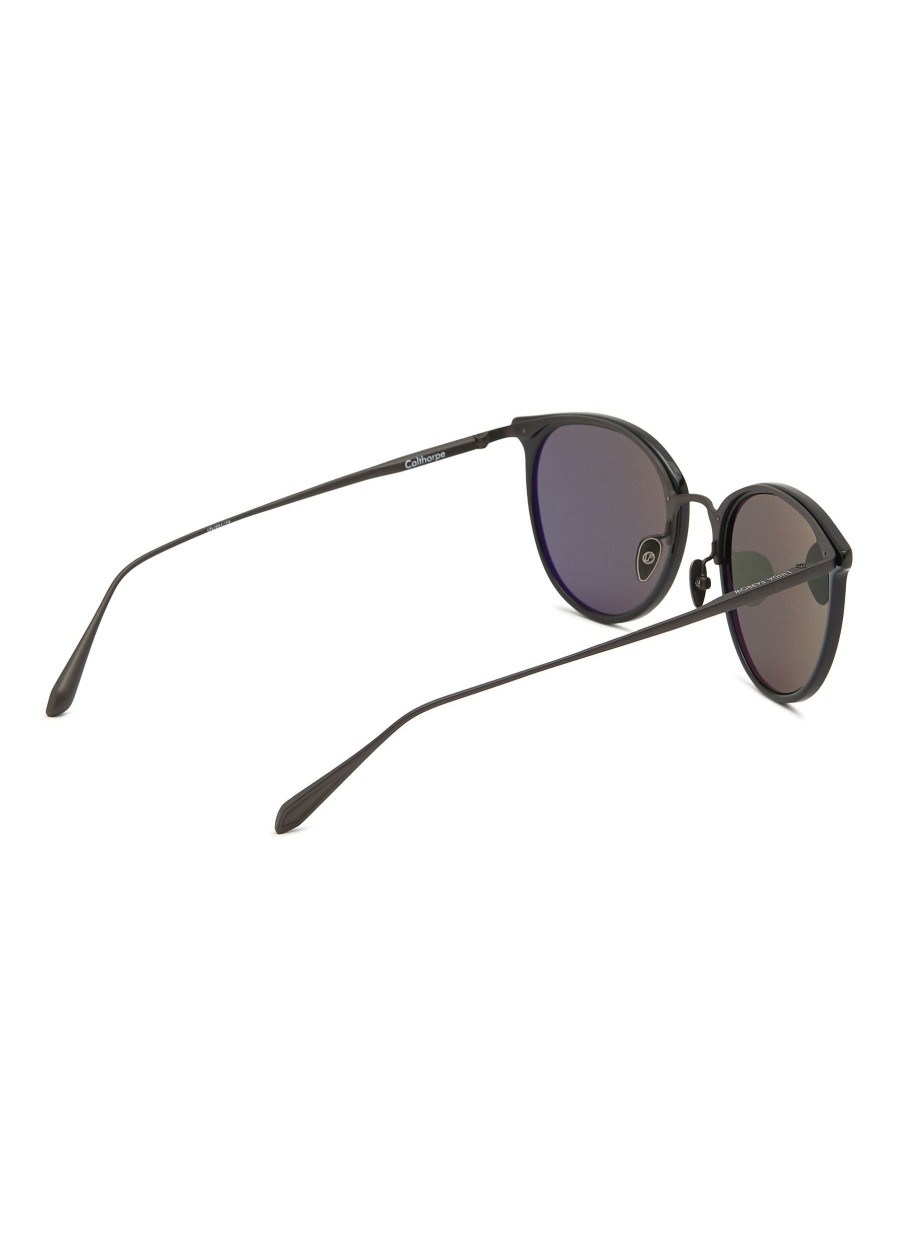 Accessories * | Linda Farrow Hot Sale 'Calthorpe' Acetate Horn-Rimmed Frame Grey Lens Sunglasses