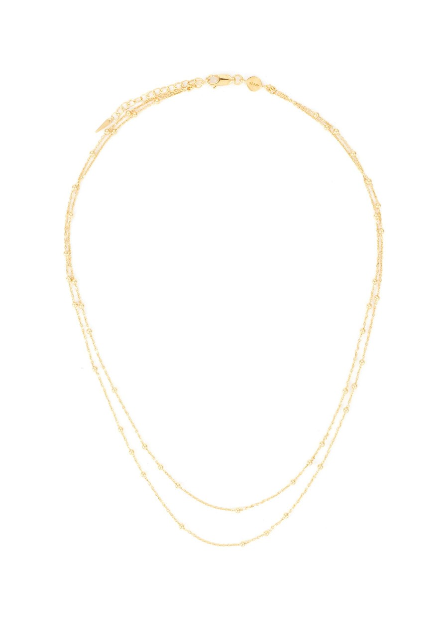 Accessories * | Missoma Best Sale 'Chain' 18K Gold Plated Double Row Chain Necklace