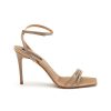 Shoes * | Pedro Garcia Premium 'Flanna' Square Toe Triple Crystal Band Satin Sandals