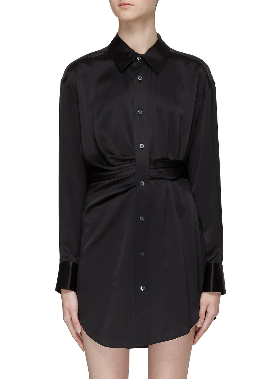 Clothing * | T By Alexander Wang Good Quality Threaded Placket Button Up Shirt Dress