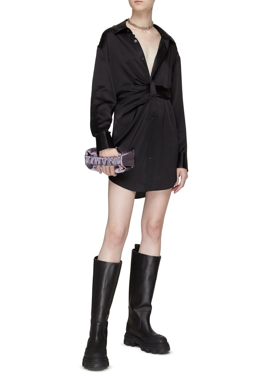 Clothing * | T By Alexander Wang Good Quality Threaded Placket Button Up Shirt Dress