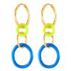 Accessories * | Eyem Good Quality 'Hula Hoop' 18K Gold Plated Sterling Silver Enamel Drop Earrings