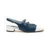 Shoes * | Carel Online 'Apricot' 20 Double Strap Contrast Toe Cap Leather Slingback Heels