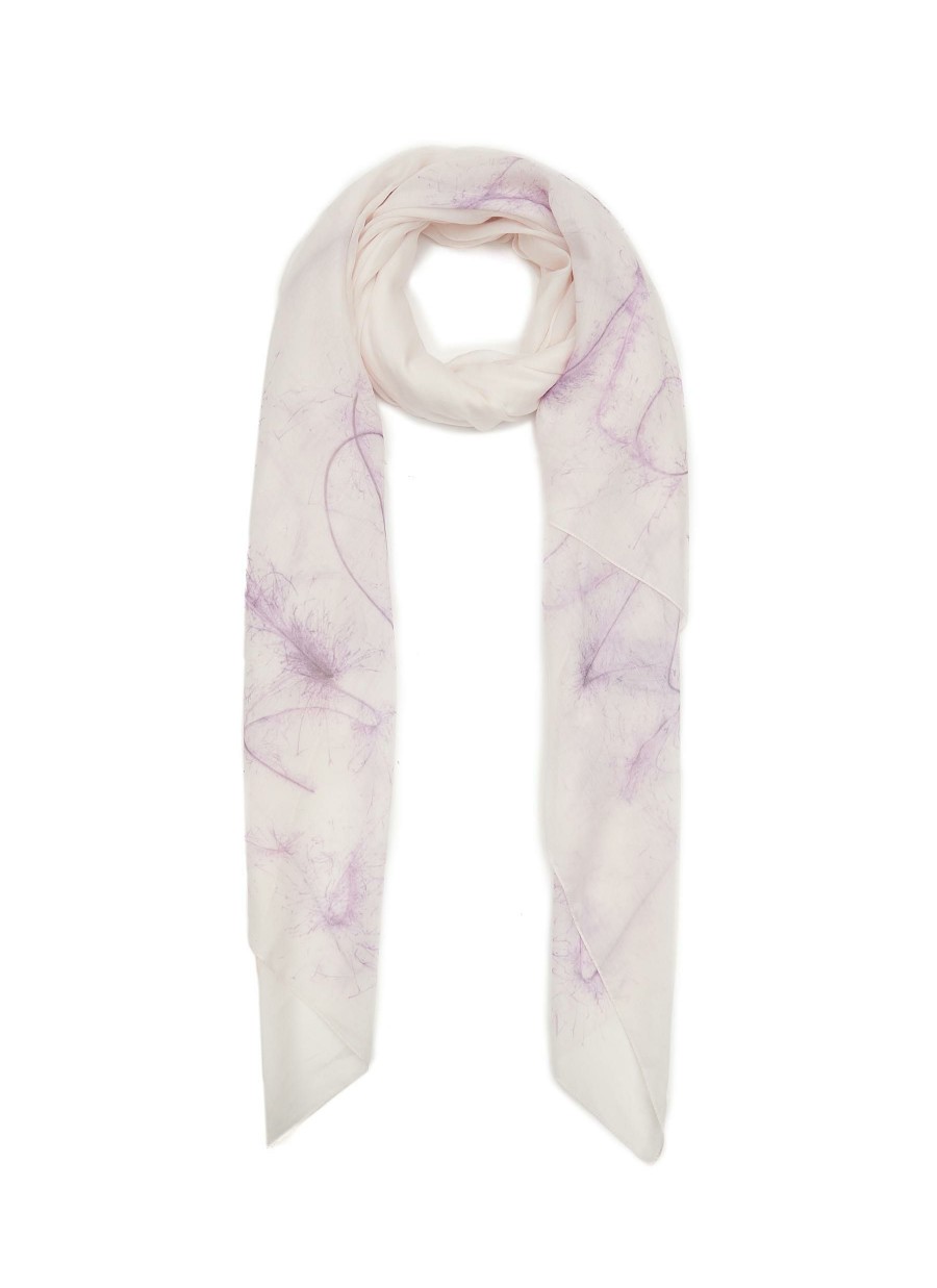 Accessories * | Alexander Mcqueen Good Quality Handwritten Logo Silk Cotton Blend Scarf