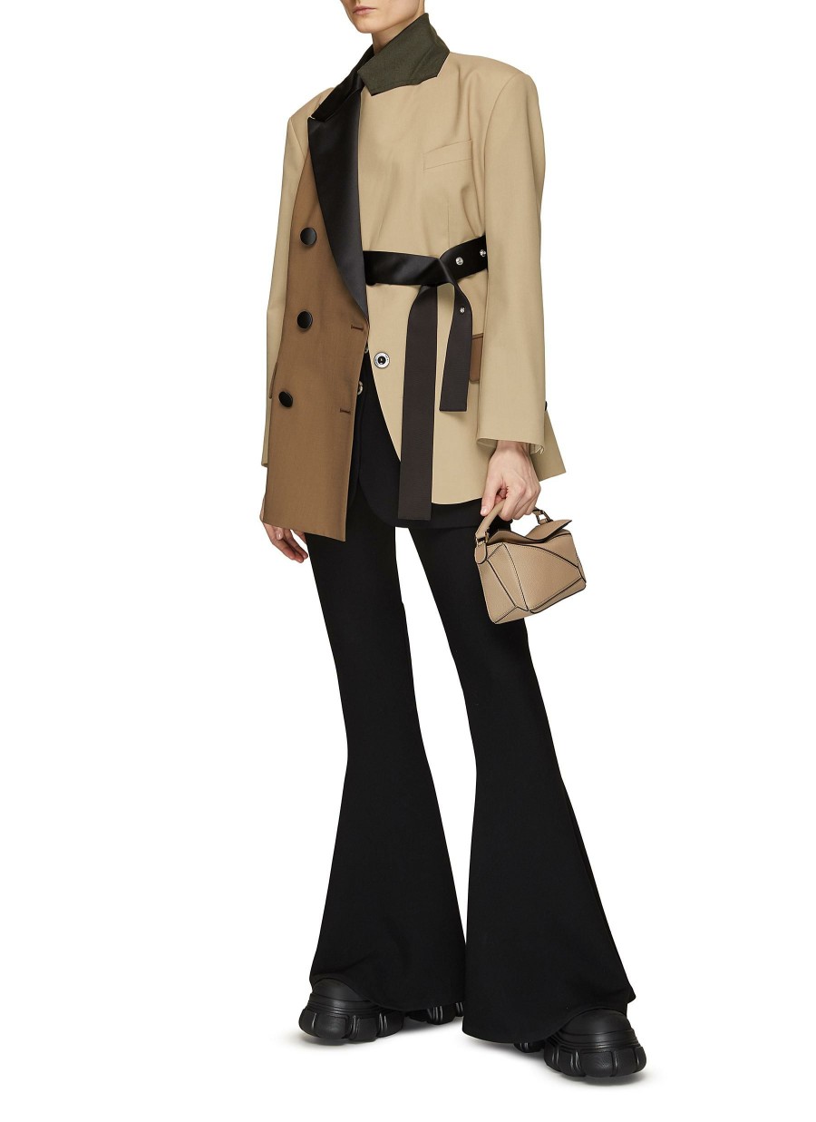 Clothing * | Sacai Fashion Belted Asymmetric Double Breasted Jacket