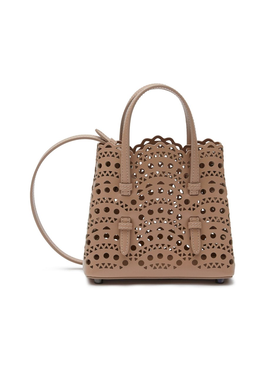 Bags * | Alaia Outlet Sale 'Mina' 16 Vienne Perforated Calfskin Leather Tote Bag