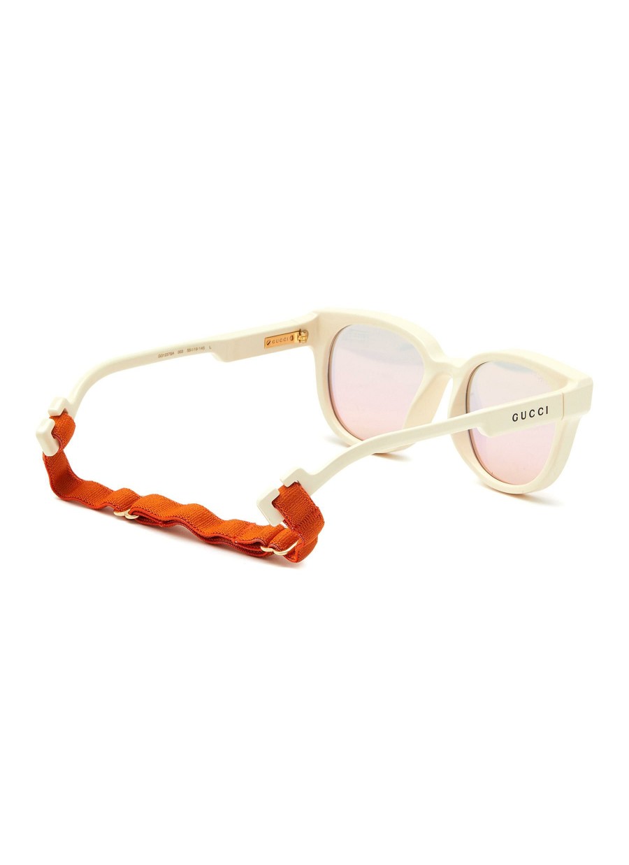 Accessories * | Gucci Crazy Deals Detachable Strap Acetate Round Frame Pink Lens Sunglasses