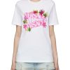 Clothing * | Versace Shop Logo Orchid Print Rhinestone Embellished Applique T-Shirt