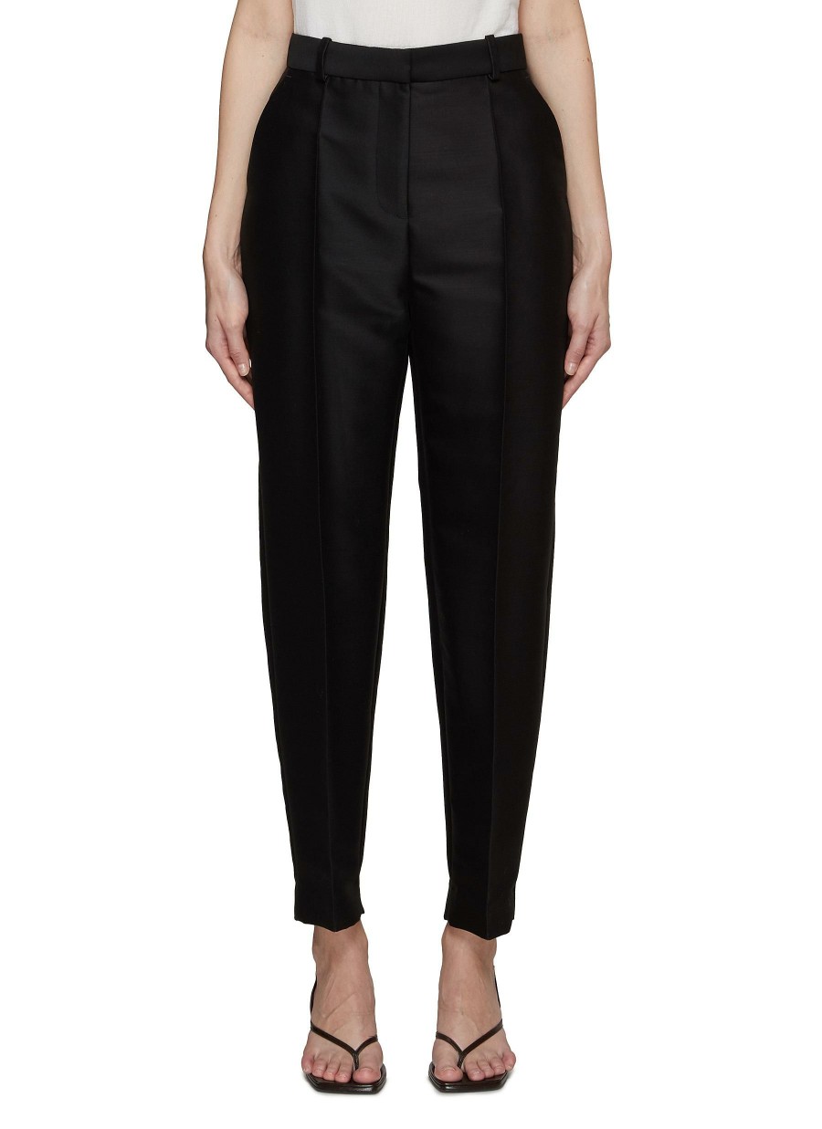 Clothing * | Toteme Tendy Style Pleated Silky Cropped Evening Pants