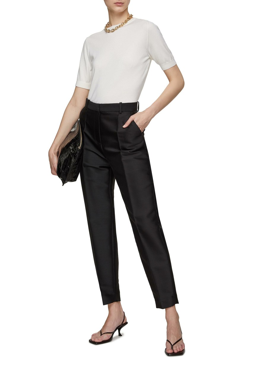 Clothing * | Toteme Tendy Style Pleated Silky Cropped Evening Pants