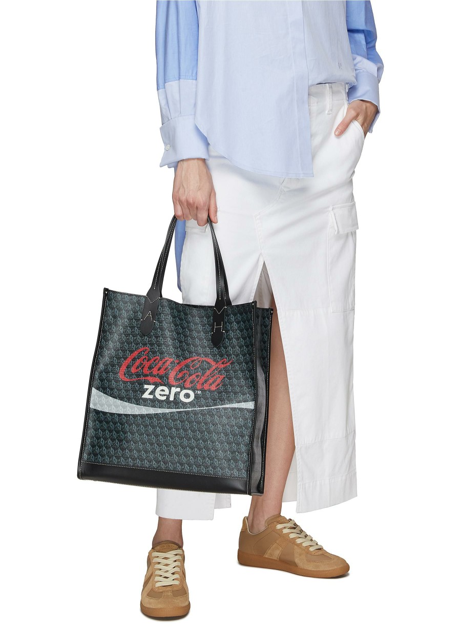 Bags * | Anya Hindmarch Outlet 'Coke Zero' Recycled Canvas Tote Bag