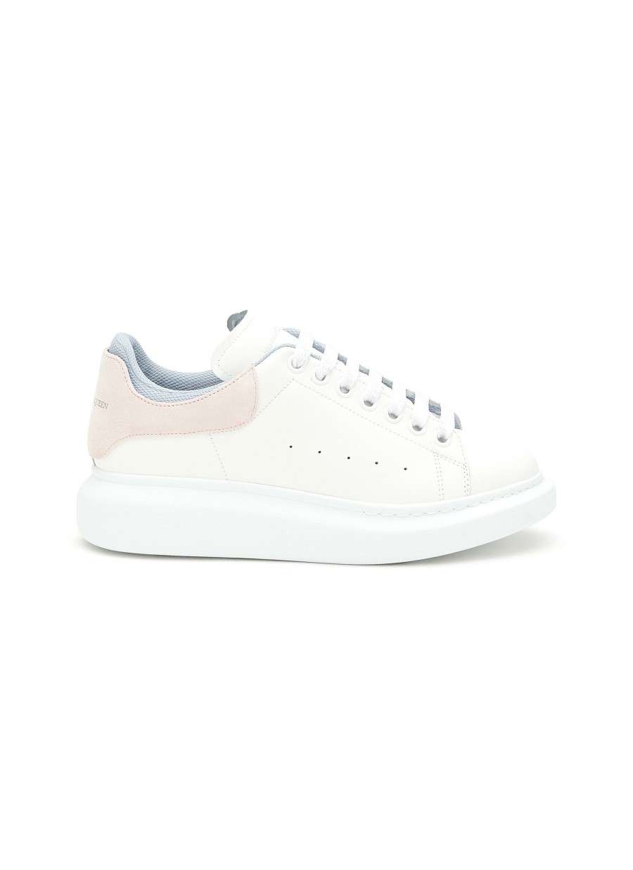 Shoes * | Alexander Mcqueen Good Quality 'Larry' Layered Heel Tab Leather Oversized Sneakers