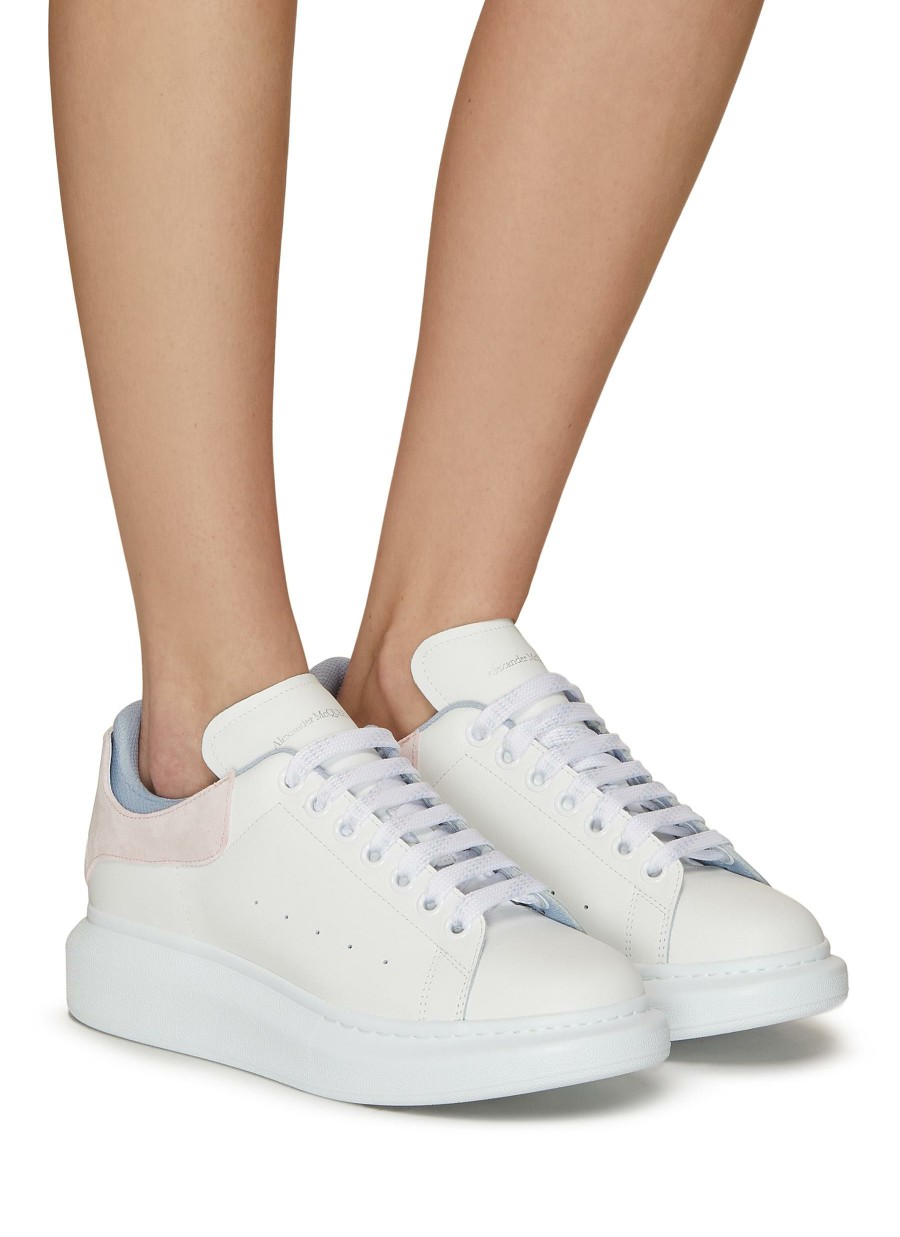 Shoes * | Alexander Mcqueen Good Quality 'Larry' Layered Heel Tab Leather Oversized Sneakers