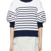 Clothing * | Sacai Flash Sale Puff Sleeve Striped Knit Sweater