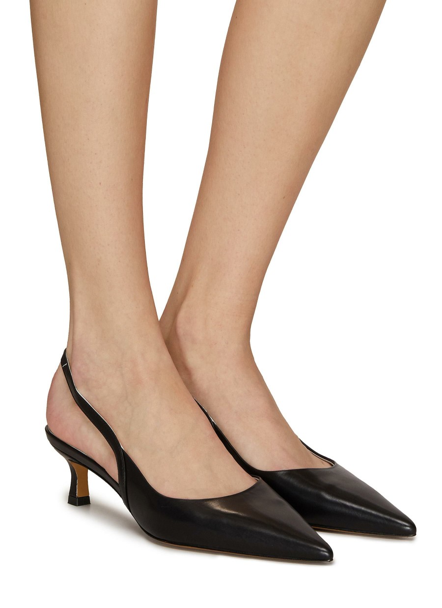 Shoes * | Equil Shop 'Lyon' 50 Leather Point Toe Slingback Pumps