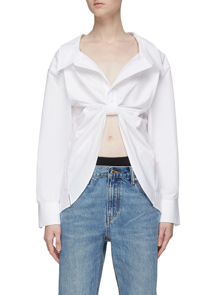 Clothing * | T By Alexander Wang Hot Sale Butterfly Pull Up Button Down Shirt