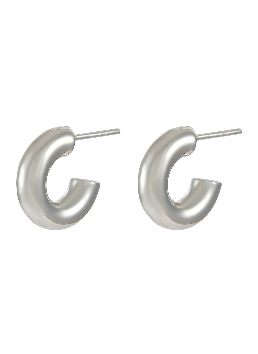 Accessories * | Missoma Crazy Deals Silver Plated Mini Chubby Hoop Earrings