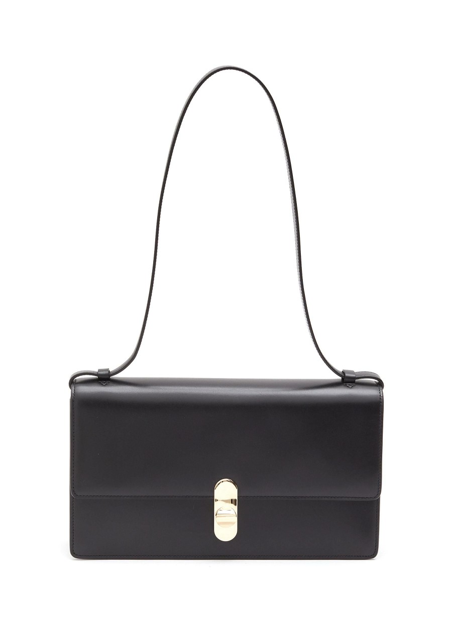 Bags * | The Row Excellent Quality 'Clea' Calfskin Leather Flapped Shoulder Bag