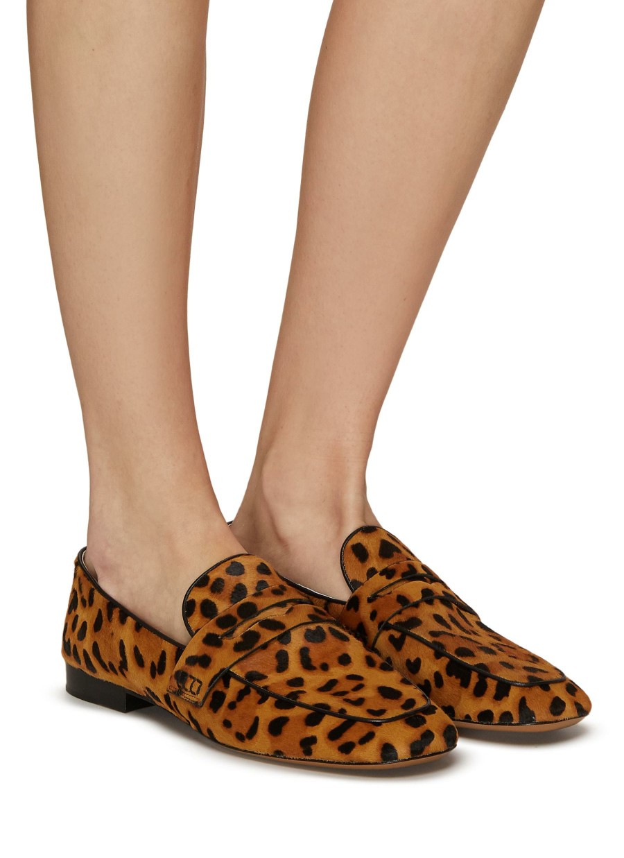 Shoes * | Equil Outlet Sale 'London' Leopard Print Leather Penny Loafers