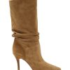 Shoes * | Amina Muaddi Free Delivery 'Ida' 95 Point Toe Slouchy Suede Heeled Boots