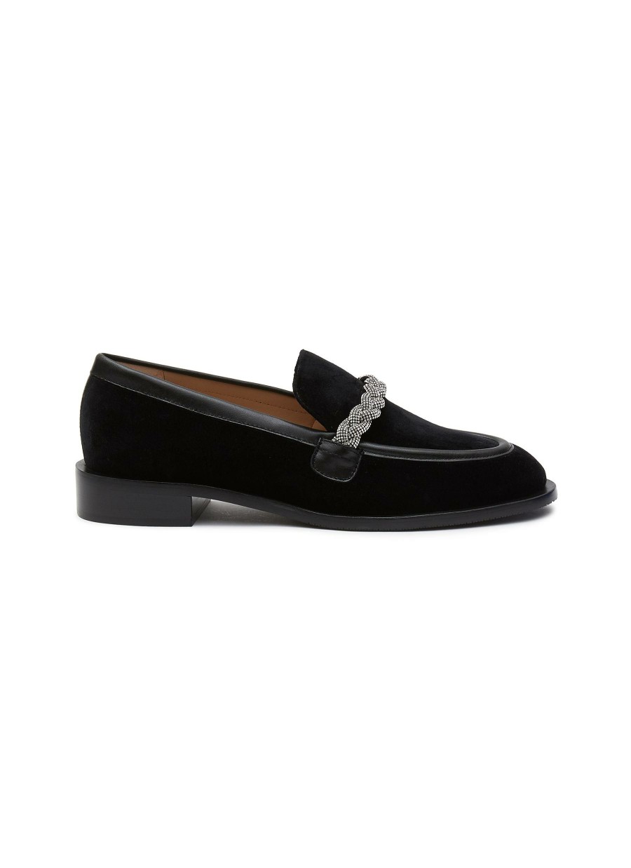 Shoes * | Stuart Weitzman Outlet 'Palmer' Highshine Velvet Loafers