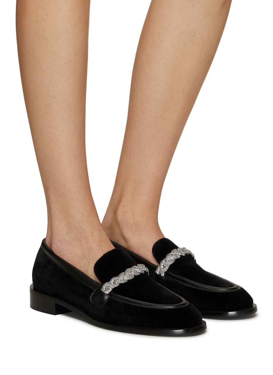 Shoes * | Stuart Weitzman Outlet 'Palmer' Highshine Velvet Loafers