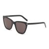 Accessories * | Saint Laurent Premium Grey Lens Acetate Angular Frame Logo Temple Cat Eye Sunglasses