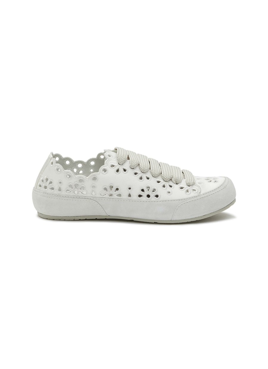 Shoes * | Pedro Garcia Premium 'Parlin' Laser Cut Detail Satin Lace Up Sneakers