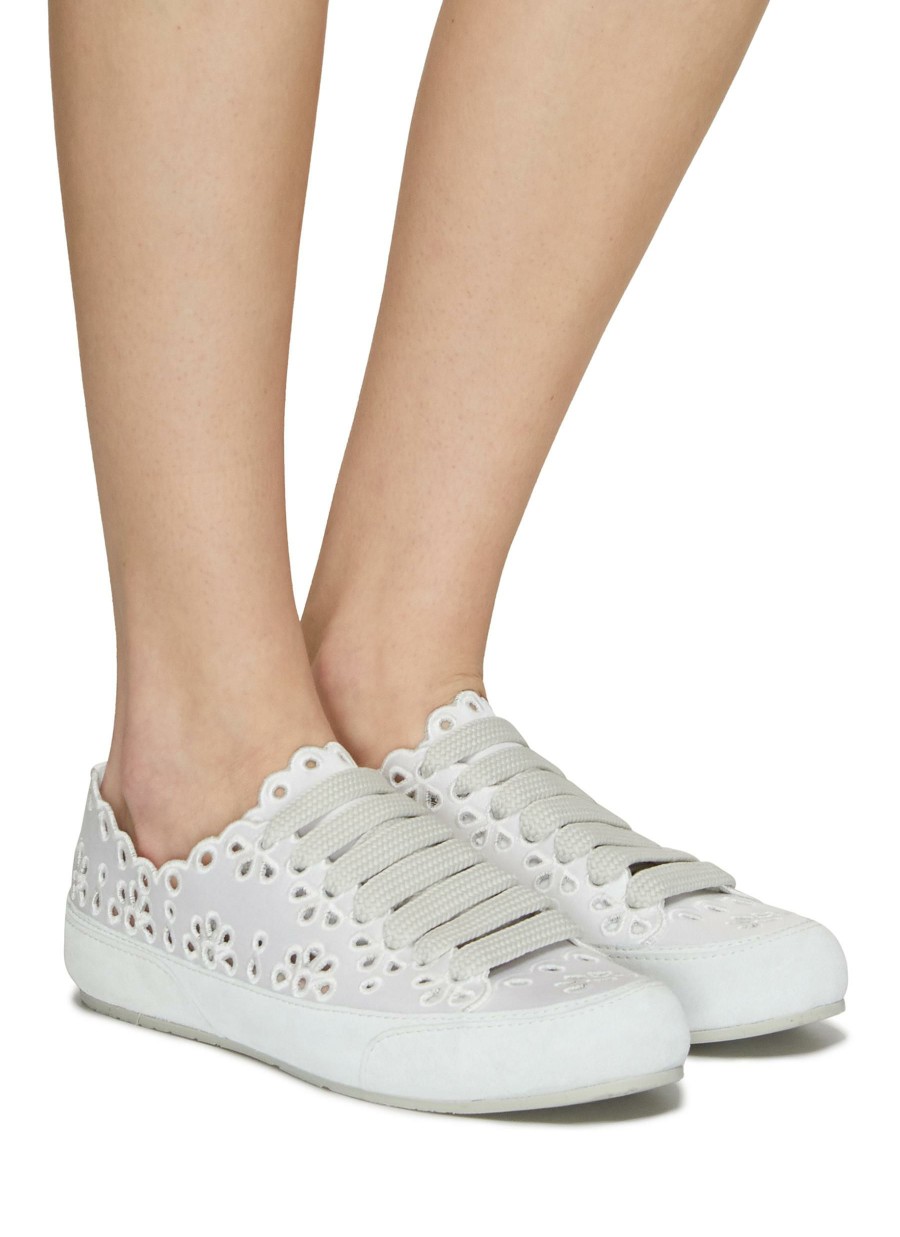 Shoes * | Pedro Garcia Premium 'Parlin' Laser Cut Detail Satin Lace Up Sneakers