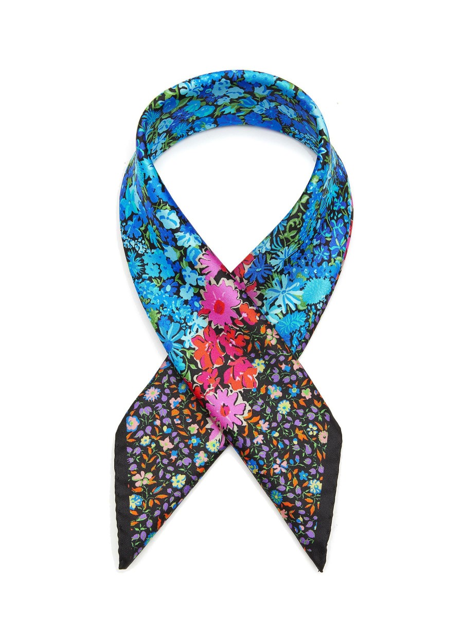 Accessories * | Liberty London Discount 'Floral Medley' All Over Graphic Silk Scarf