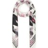 Accessories * | Alexander Mcqueen Fashion Watercolour Graffiti Logo Skull Silk Foulard