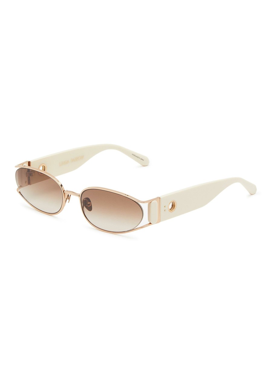 Accessories * | Linda Farrow Outlet 'Shelby' Acetate Oval Frame Gradient Lens Sunglasses