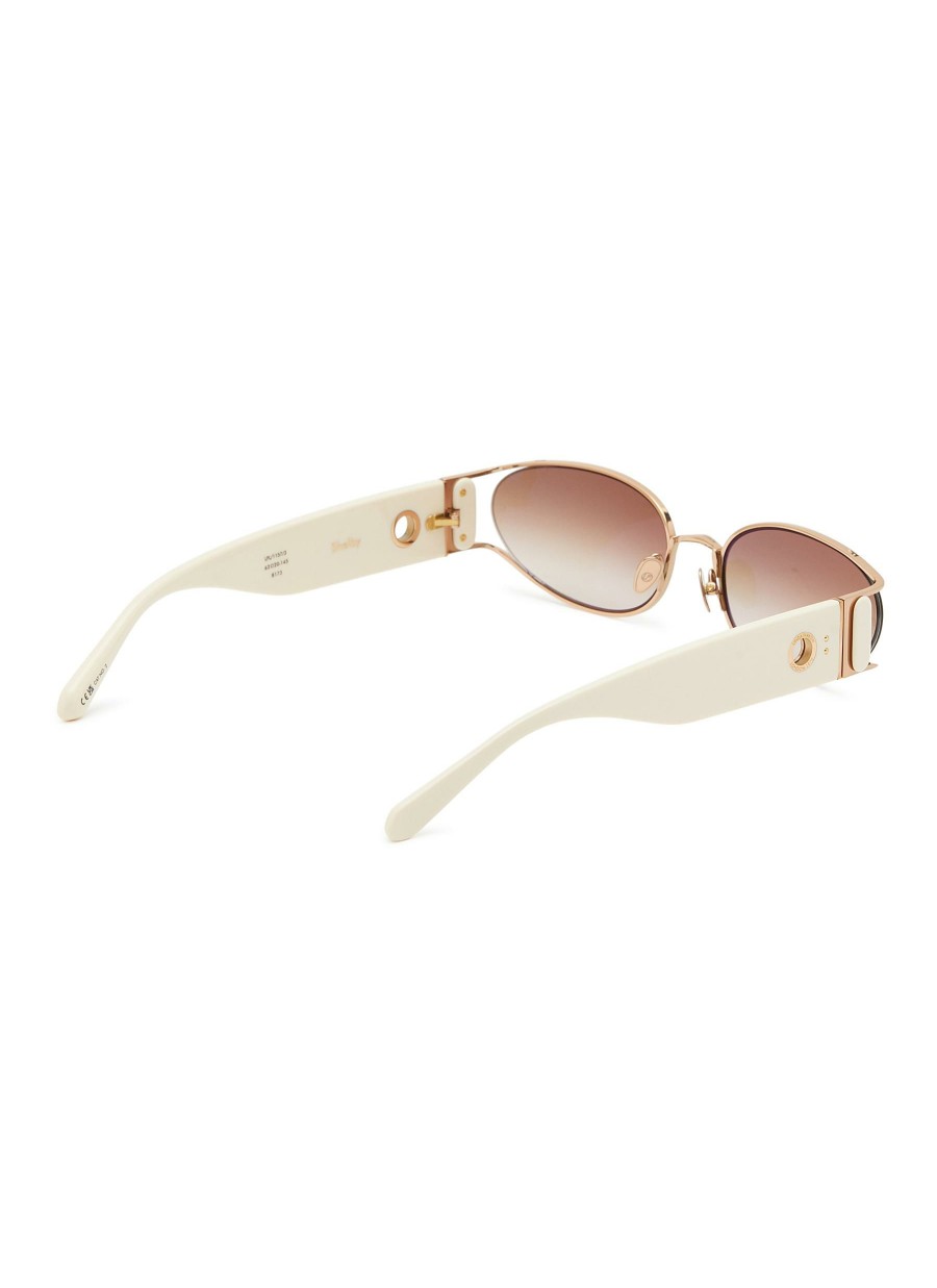 Accessories * | Linda Farrow Outlet 'Shelby' Acetate Oval Frame Gradient Lens Sunglasses